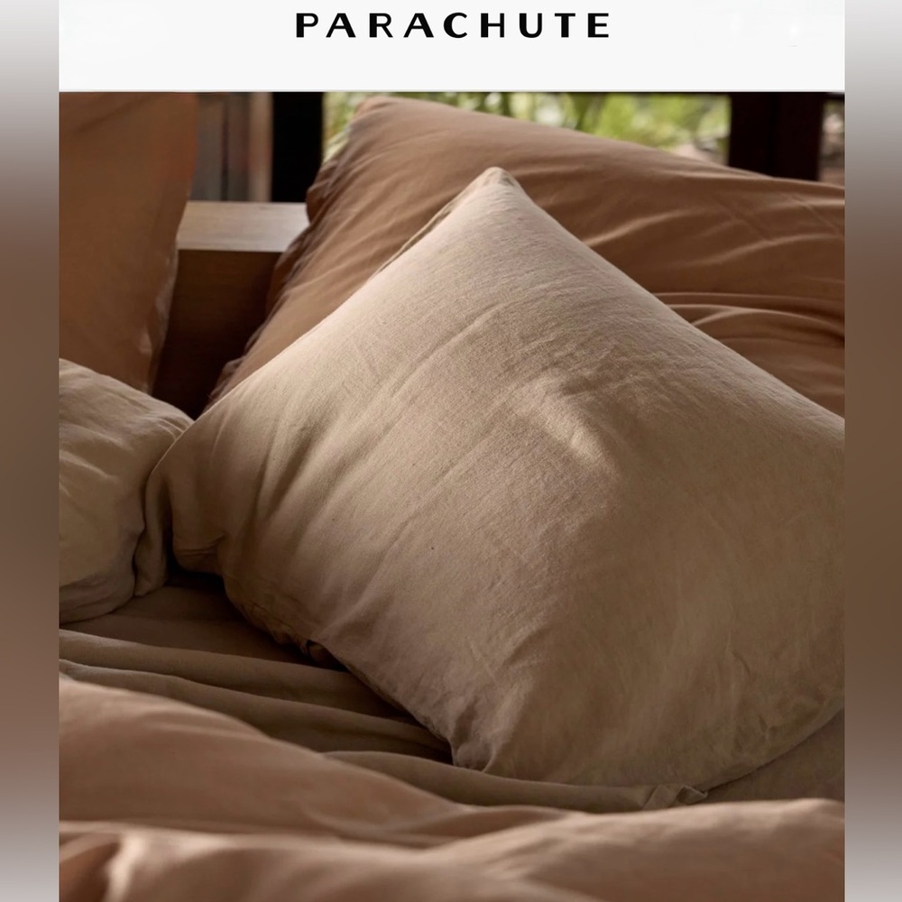 PARACHUTE Linen Pillowcase SIZE King color Toast / tan/ natural, ONE ONLY